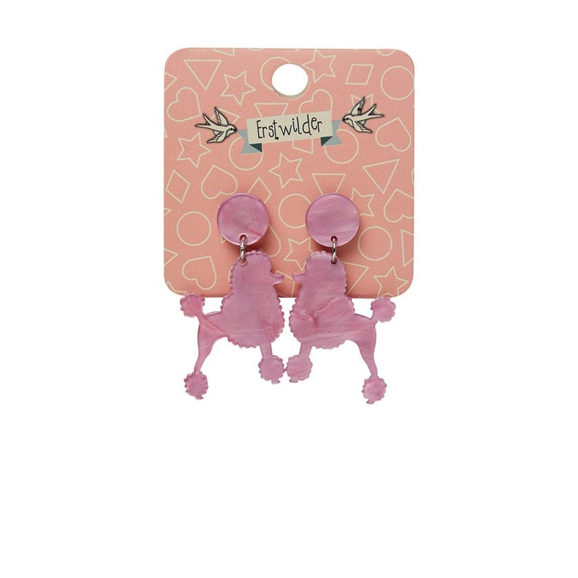 Erstwilder Paris Holiday Essentials Poodle Ripple Post Drop Earrings - Pink PH1EE13