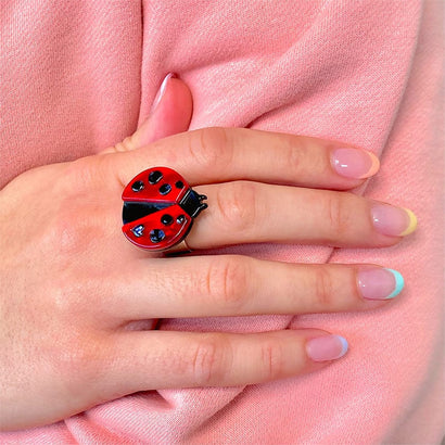 Erstwilder Lou-Lou Ladybug Statement Ring