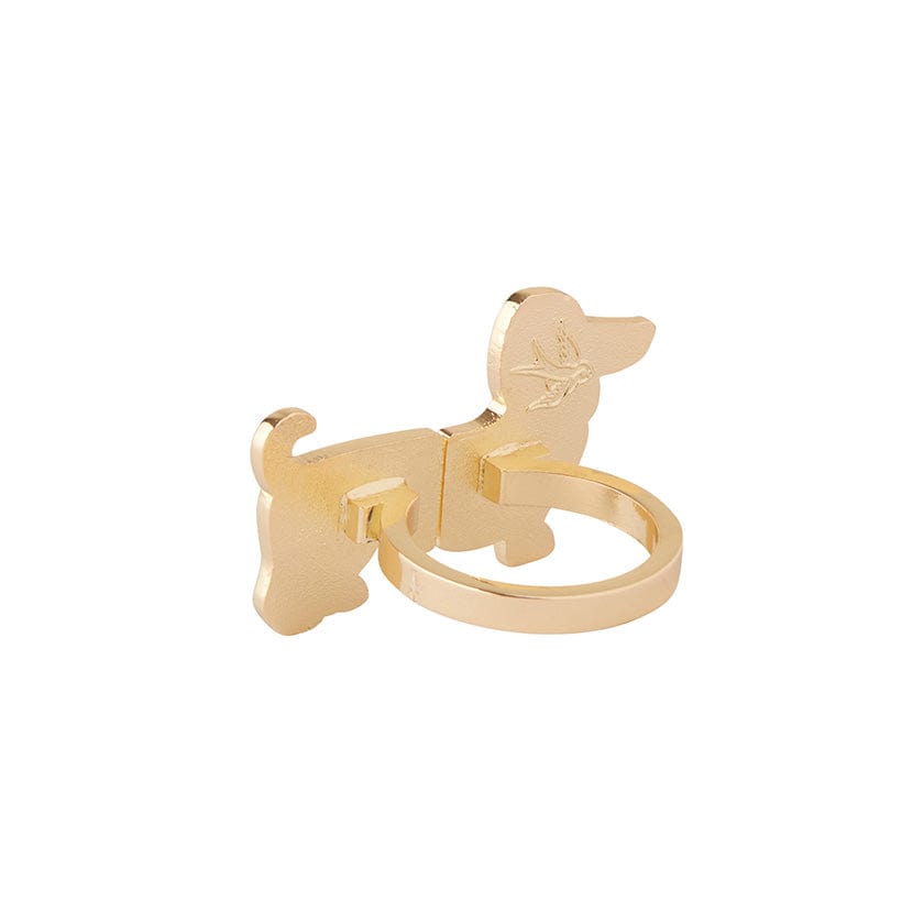 Spiffy the Supportive Dog Enamel Ring  -  Erstwilder  -  Quirky Resin and Enamel Accessories