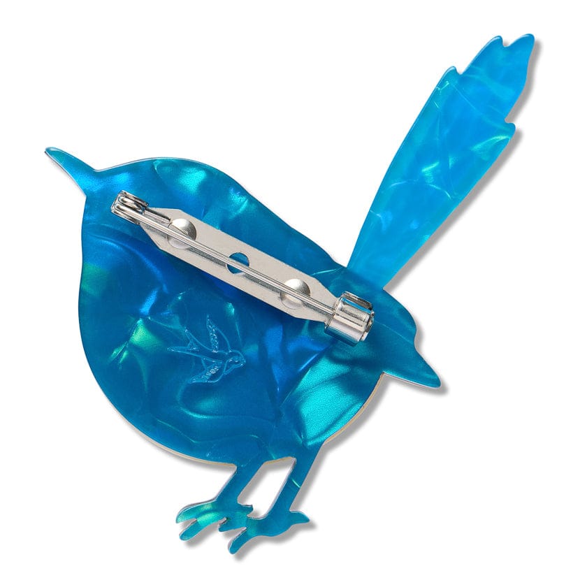 Purple-Crowned Fairy Wren Brooch  -  Erstwilder  -  Quirky Resin and Enamel Accessories