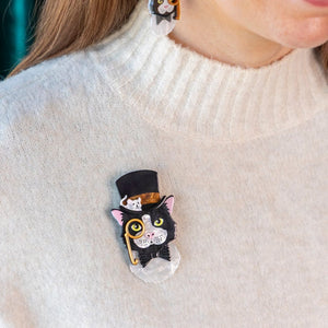 The Posh Pussycat Brooch  -  Erstwilder  -  Quirky Resin and Enamel Accessories