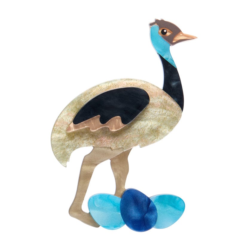 Elliot the Emu Brooch  -  Erstwilder  -  Quirky Resin and Enamel Accessories