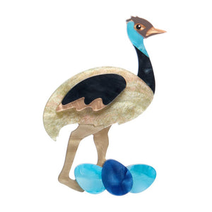 Elliot the Emu Brooch  -  Erstwilder  -  Quirky Resin and Enamel Accessories