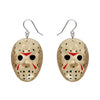 Jason Voorhees Mask Drop Earrings  -  Erstwilder  -  Quirky Resin and Enamel Accessories