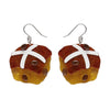 Hot Cross Cravings Drop Earrings  -  Erstwilder  -  Quirky Resin and Enamel Accessories