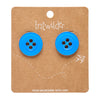 Button Stud Earrings - Blue  -  Erstwilder Essentials  -  Quirky Resin and Enamel Accessories