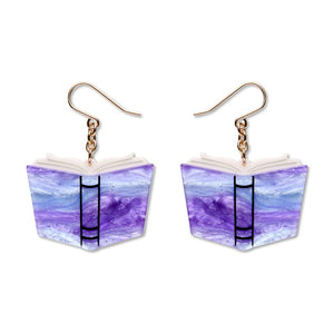Story Book Drop Earrings - Purple  -  Erstwilder Essentials  -  Quirky Resin and Enamel Accessories