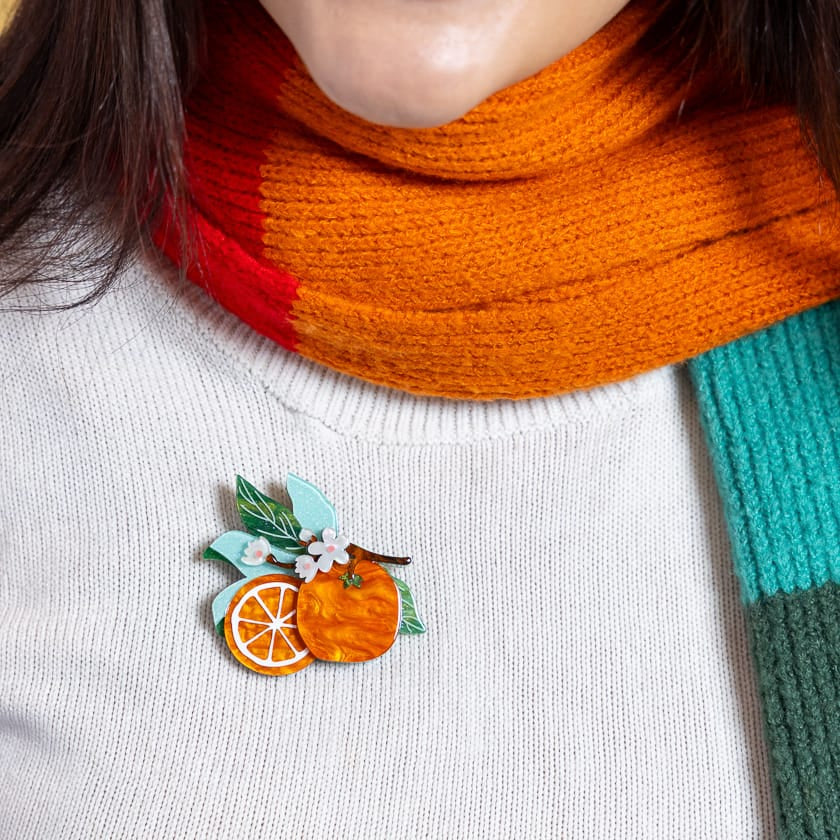 Orange Crush Brooch  -  Erstwilder  -  Quirky Resin and Enamel Accessories