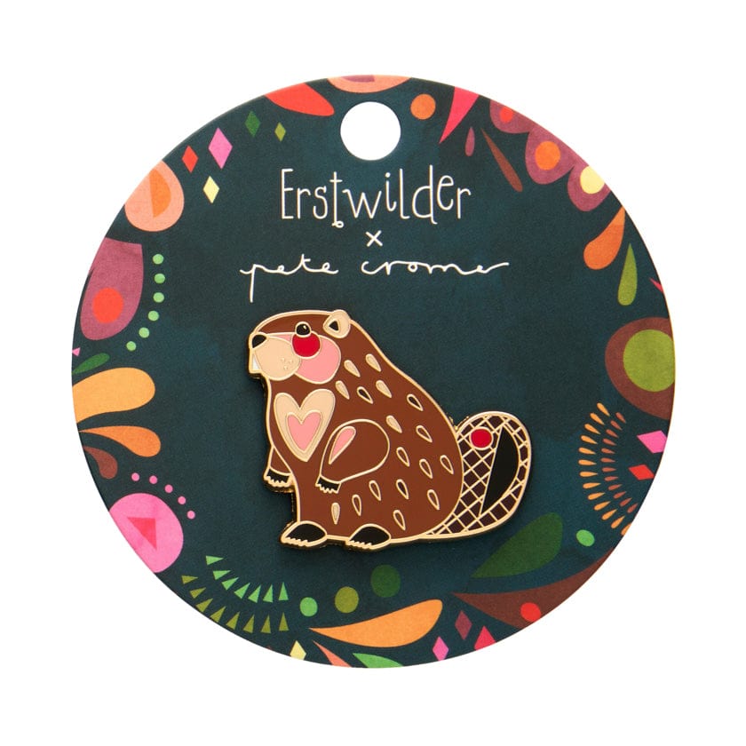 The Busy Beaver Enamel Pin  -  Erstwilder  -  Quirky Resin and Enamel Accessories