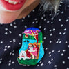 Love on Lake Punting Brooch  -  Erstwilder  -  Quirky Resin and Enamel Accessories