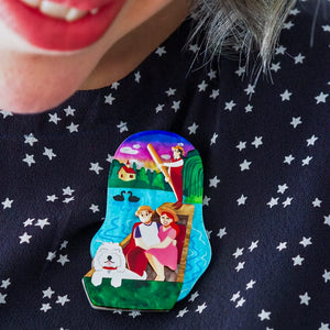 Love on Lake Punting Brooch  -  Erstwilder  -  Quirky Resin and Enamel Accessories