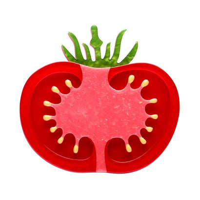 Tomato Time Brooch  -  Erstwilder  -  Quirky Resin and Enamel Accessories