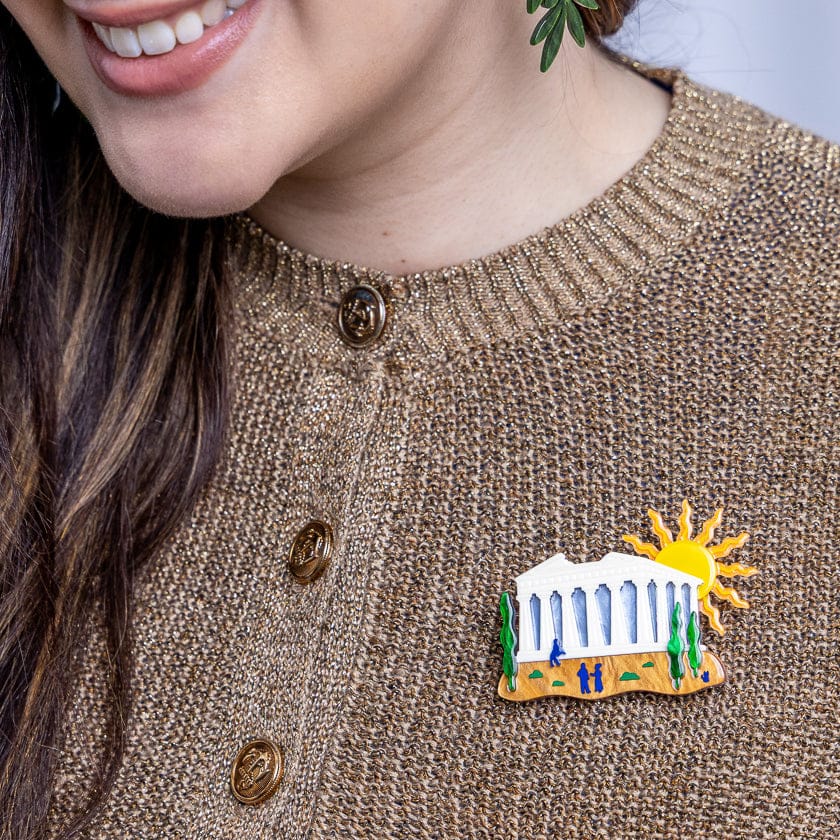 Pillars of Power Brooch  -  Erstwilder  -  Quirky Resin and Enamel Accessories