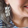 Ho, Ho, Ho Drop Earrings - White