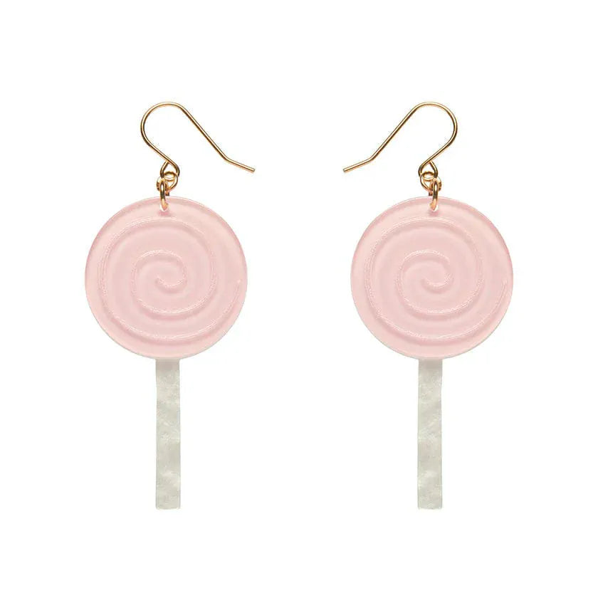 Lollypop Drop Earrings - Light Pink  -  Erstwilder Essentials  -  Quirky Resin and Enamel Accessories