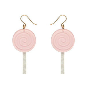 Lollypop Drop Earrings - Light Pink  -  Erstwilder Essentials  -  Quirky Resin and Enamel Accessories