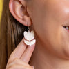 Tulip Drop Earrings - White