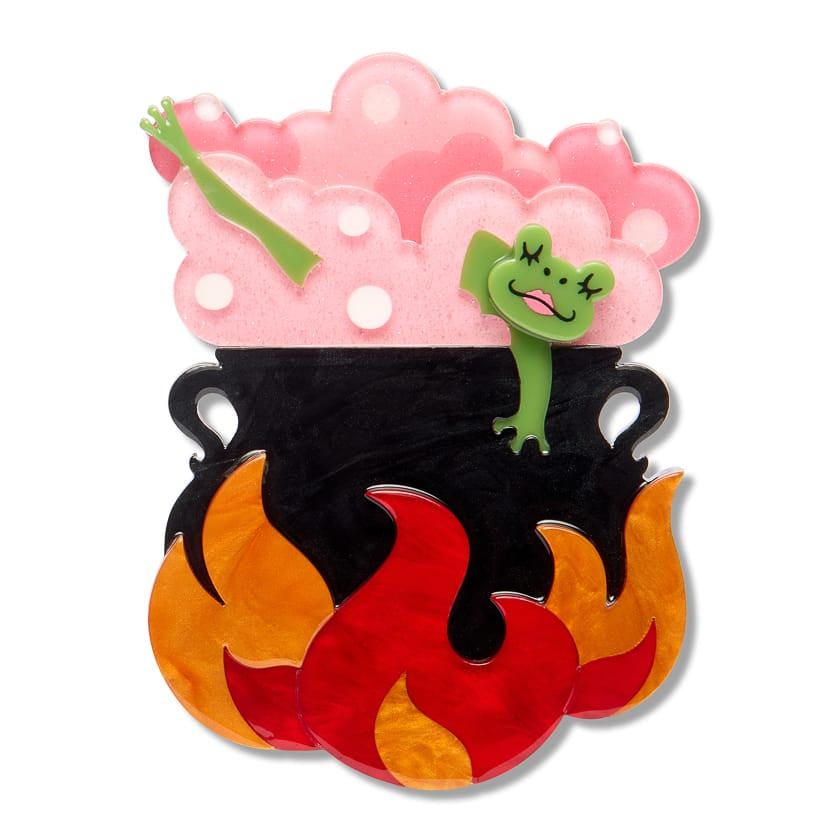 Spookin' Spa Day Brooch  -  Erstwilder  -  Quirky Resin and Enamel Accessories