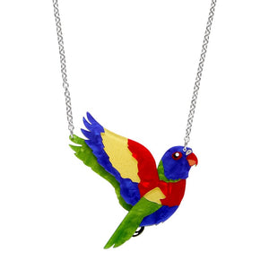 Lulu the Lorikeet Necklace (IMPERFECT)  -  Erstwilder  -  Quirky Resin and Enamel Accessories