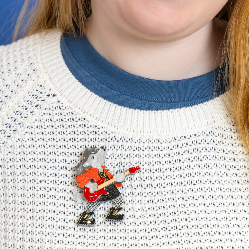 Howl Shredder Brooch  -  Erstwilder  -  Quirky Resin and Enamel Accessories