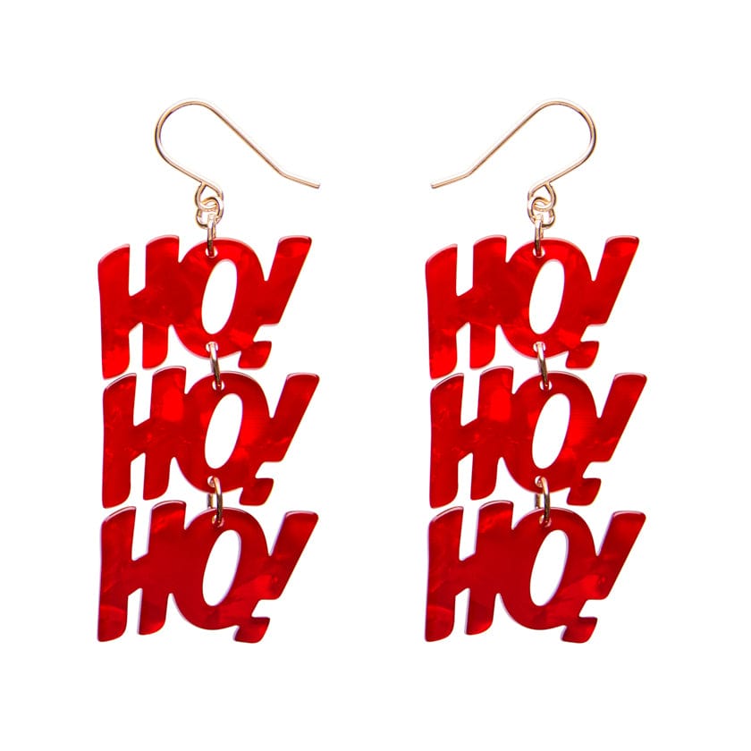 Ho, Ho, Ho Drop Earrings - Red  -  Erstwilder Essentials  -  Quirky Resin and Enamel Accessories