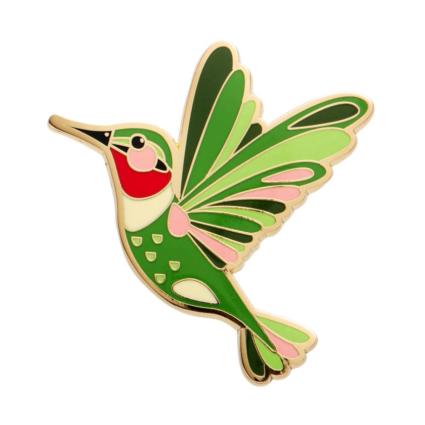 The Radiant Ruby-Throated Hummingbird Enamel Pin  -  Erstwilder  -  Quirky Resin and Enamel Accessories
