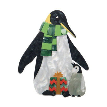 Paddy & Pip the Penguins Brooch  -  Erstwilder  -  Quirky Resin and Enamel Accessories