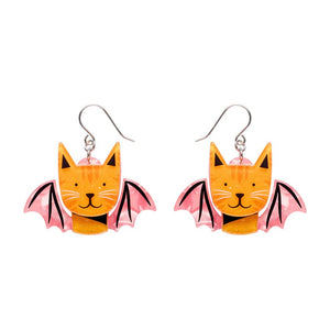 Winged Kitty Drop Earrings  -  Erstwilder  -  Quirky Resin and Enamel Accessories