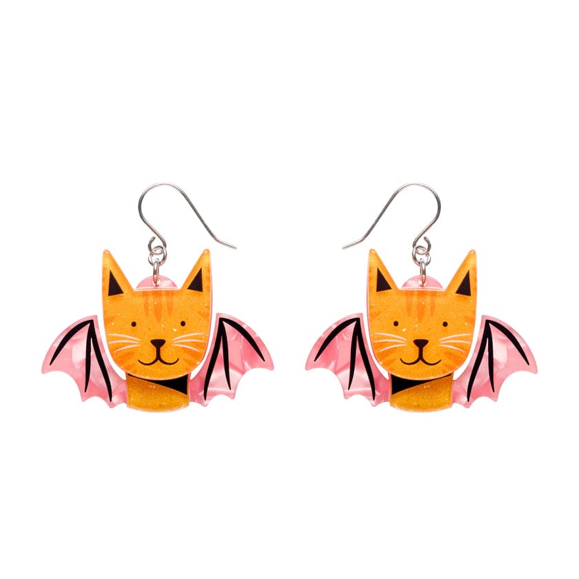Winged Kitty Drop Earrings  -  Erstwilder  -  Quirky Resin and Enamel Accessories