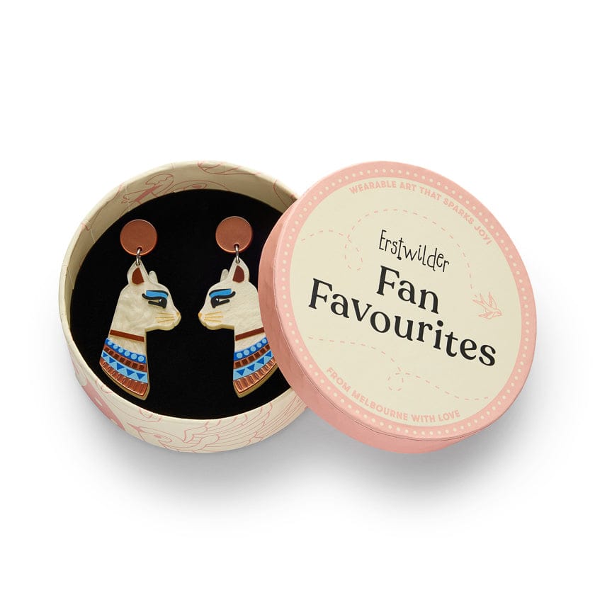 Bastet the Protector Drop Earrings  -  Erstwilder  -  Quirky Resin and Enamel Accessories