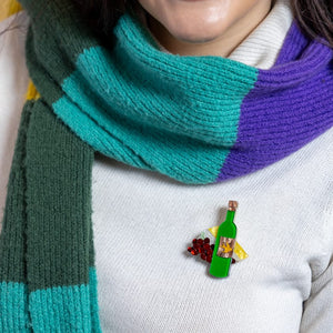 Rouge ou Blanc? Brooch  -  Erstwilder  -  Quirky Resin and Enamel Accessories
