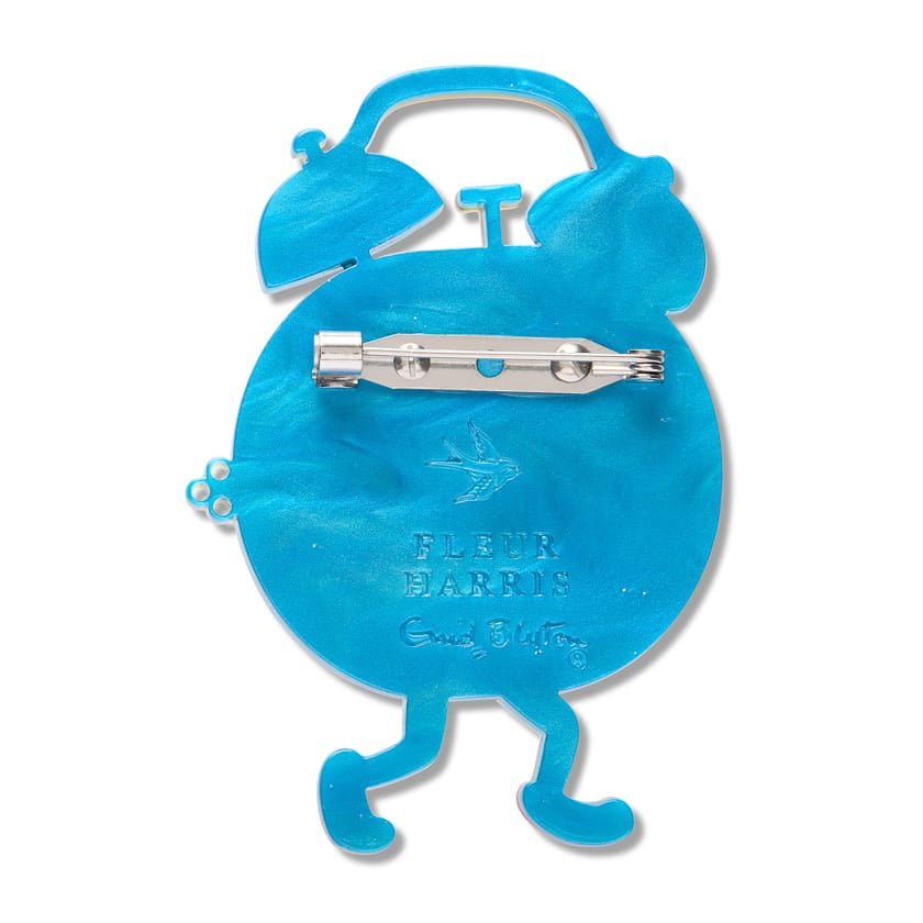 Silky's Clock Brooch  -  Erstwilder  -  Quirky Resin and Enamel Accessories