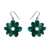 Flower Drop Earrings –Green