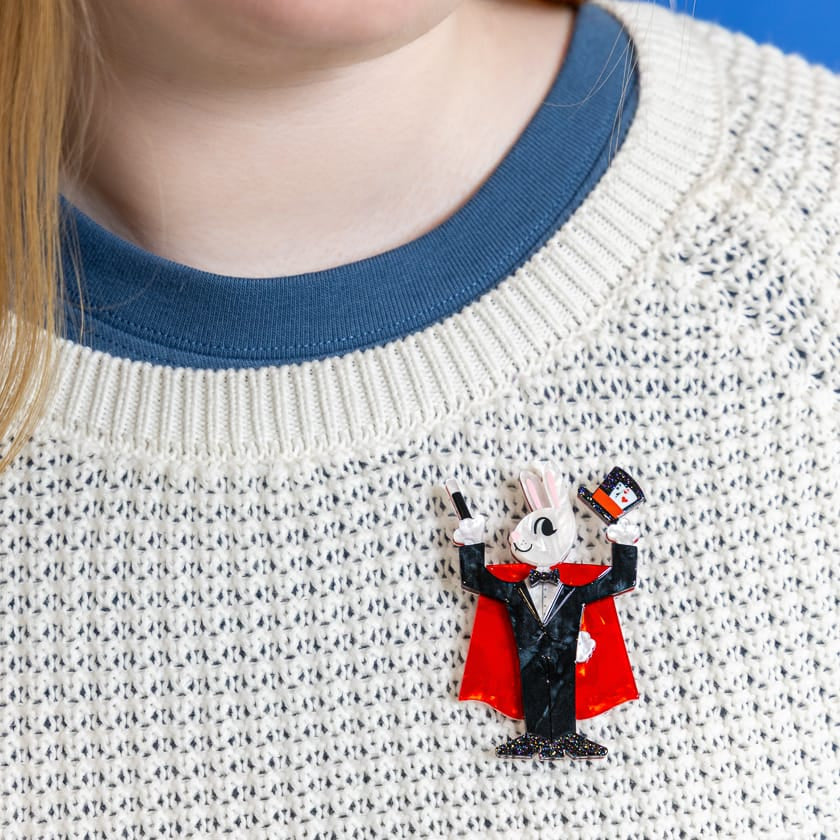 Presto Cottontail Brooch  -  Erstwilder  -  Quirky Resin and Enamel Accessories