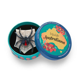 Roxy the Redback Spider Brooch  -  Erstwilder  -  Quirky Resin and Enamel Accessories