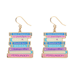 Jane Austen Book Club Enamel Drop Earrings  -  Erstwilder  -  Quirky Resin and Enamel Accessories