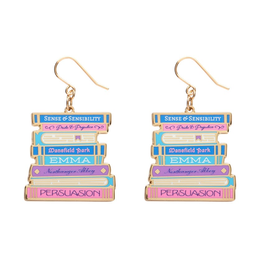Jane Austen Book Club Enamel Drop Earrings  -  Erstwilder  -  Quirky Resin and Enamel Accessories