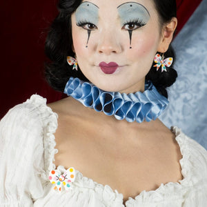 Polka Dot Bow Simplified Mini Brooch – White  -  Erstwilder Simplified  -  Quirky Resin and Enamel Accessories