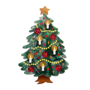 Christmas Tree Centre-Piece Brooch  -  Erstwilder  -  Quirky Resin and Enamel Accessories