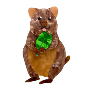 Quinn the Quokka Brooch  -  Erstwilder  -  Quirky Resin and Enamel Accessories