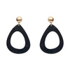 Statement Ripple Resin Tear Drop Earrings - Black  -  Erstwilder Essentials  -  Quirky Resin and Enamel Accessories
