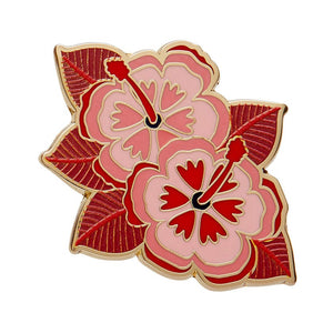 Halcyon Hibiscus Enamel Pin  -  Erstwilder  -  Quirky Resin and Enamel Accessories