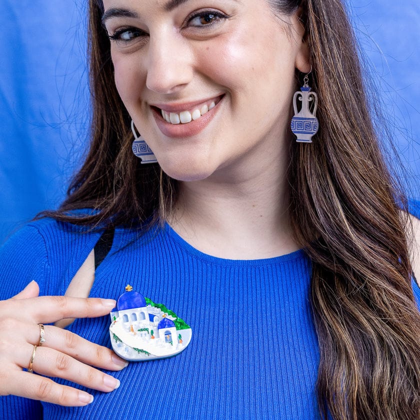 Santorini Sunsets Brooch  -  Erstwilder  -  Quirky Resin and Enamel Accessories