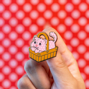 Cozy Custard Cat Enamel Pin  -  Erstwilder  -  Quirky Resin and Enamel Accessories
