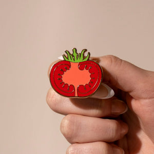 Tomato Time Enamel Pin  -  Erstwilder  -  Quirky Resin and Enamel Accessories