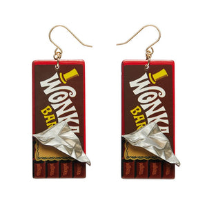 Winning Wonka Bar Drop Earrings (IMPERFECT)  -  Erstwilder  -  Quirky Resin and Enamel Accessories