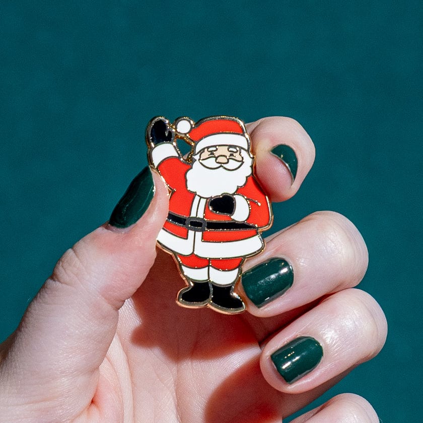 Santa’s Surprise Enamel Pin  -  Erstwilder  -  Quirky Resin and Enamel Accessories