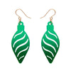 Long Bauble Drop Earrings - Green