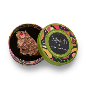 The Busy Beaver Brooch  -  Erstwilder  -  Quirky Resin and Enamel Accessories