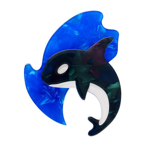 Olinda the Honorable Orca Brooch  -  Erstwilder  -  Quirky Resin and Enamel Accessories